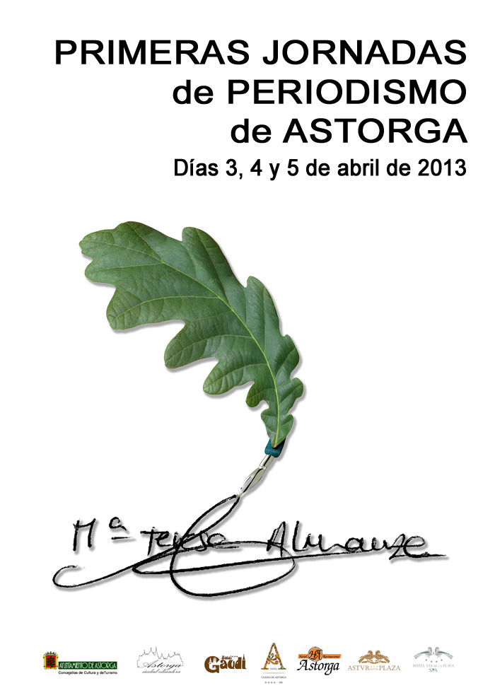 Cartel de las I Jornadas de periodismo de Astorga en las que se entregará el premio de periodismo Maite Almanza.