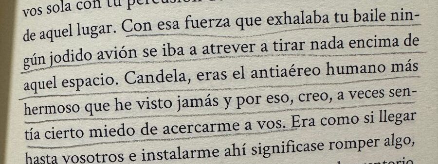 Subrayado del libro Hijas de nadie, de Violeta Serrano.